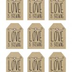 Printable Wedding Favor Tags, Love Is Brewing Printable Tags   Free Printable Wedding Favor Tags