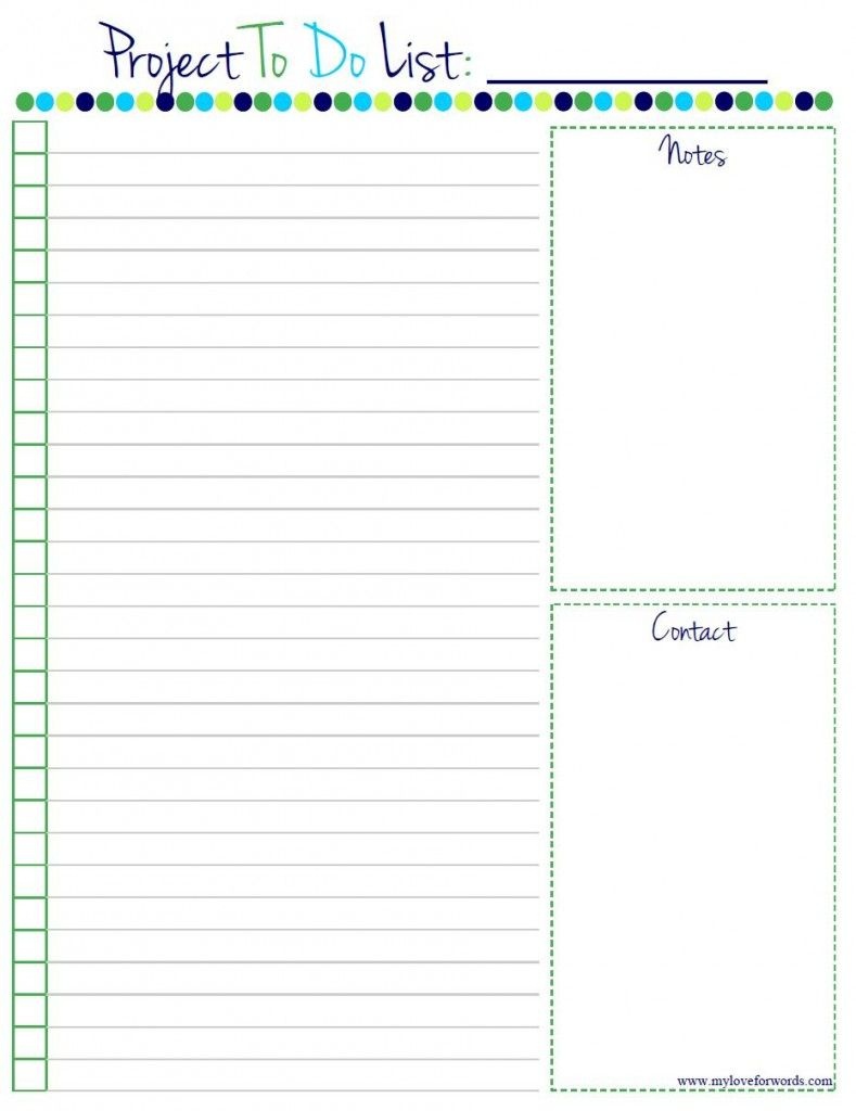 Project To Do List: Free Printable! | Home Manage Binder {Free} | To - Free Printable List Paper