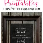 Proverbs 31 Free Chalkboard Printables   Repurposing Junkie   Free Chalkboard Printables