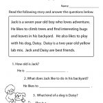 Reading Comprehension Practice Worksheet | Education | Free Reading   Free Printable High Interest Low Reading Level Stories