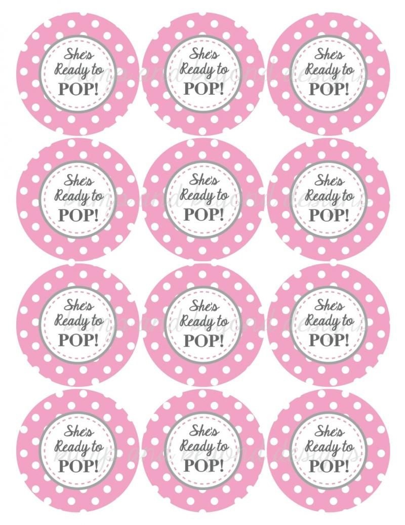 Ready To Pop Printable Labels Free | Baby Shower Ideas | Baby Shower - Free Pink Elephant Baby Shower Printables