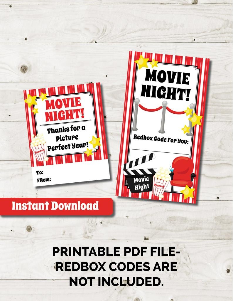 Redbox Gift Card Redbox Code Redbox Tag Movie Gift Tag Movie | Etsy - Free Printable Redbox Gift Tags