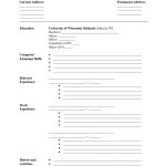 Resume Templates Blank Free Printable New Free Printable Resume   Free Printable Fill In The Blank Resume Templates