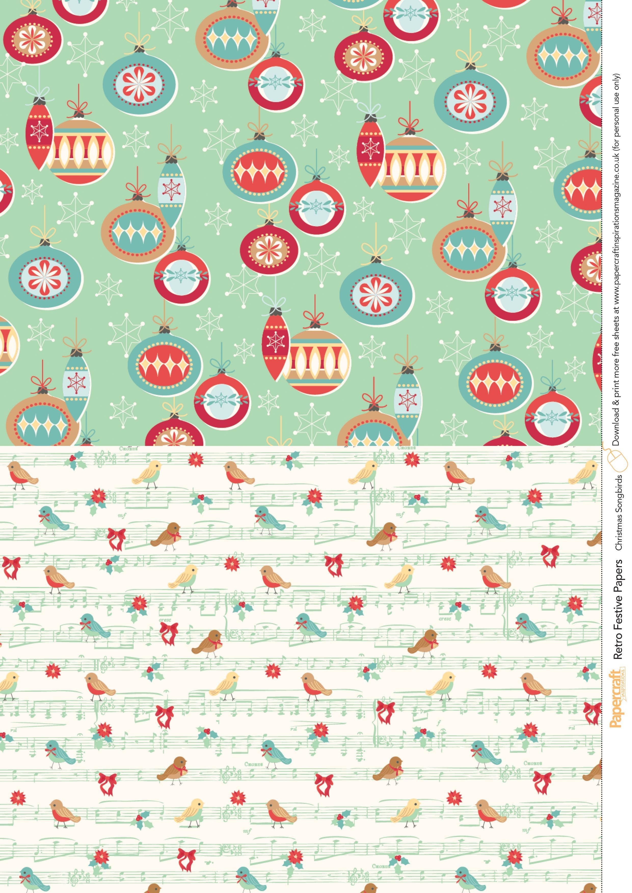 Retro Festive Free Printables From Papercraft Inspirations 145 - Free Printable Wrapping Paper Sheets