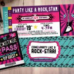 Rock Star Concert Ticket Birthday Party Invitation  Music Invitation   Free Printable Karaoke Party Invitations