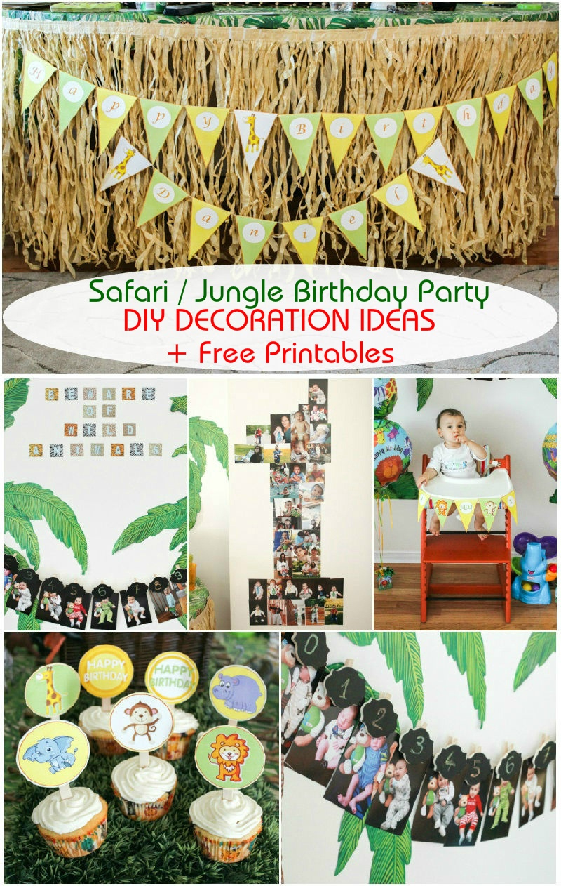 Safari / Jungle Themed First Birthday Party Part Iii – Diy - Free Jungle Printables