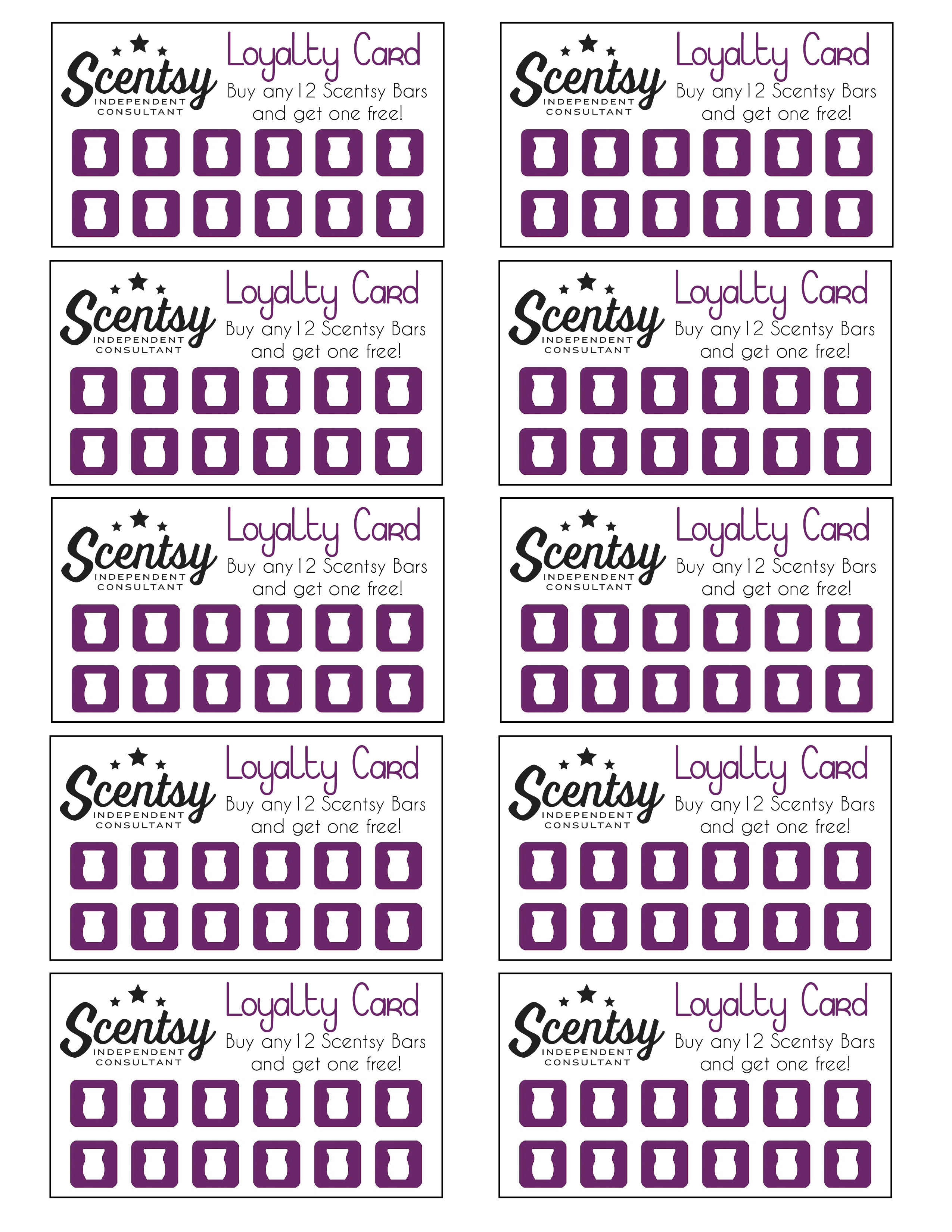Scentsy Loyalty Card … | Scentsy In 2019… - Free Printable Loyalty Card Template