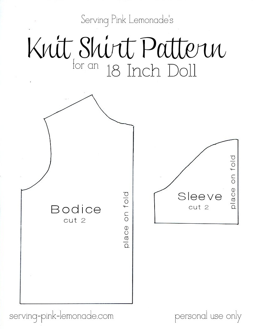 Serving Pink Lemonade: How To Sew A Shirt For An 18 Inch Doll - Free - 18 Inch Doll Clothes Patterns Free Printable
