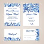 Set Of Wedding Invitation Card With Traditional Ethnic Flower   Wedding Invitation Cards Printable Free
