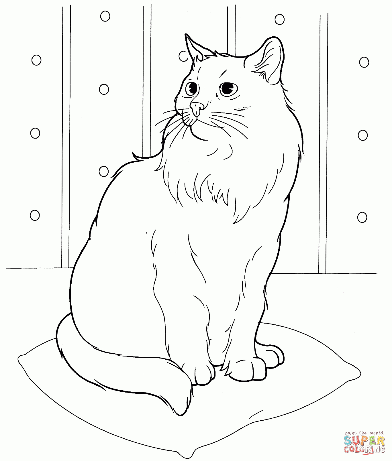 Siberian Cat Coloring Page | Free Printable Coloring Pages - Cat Coloring Pages Free Printable