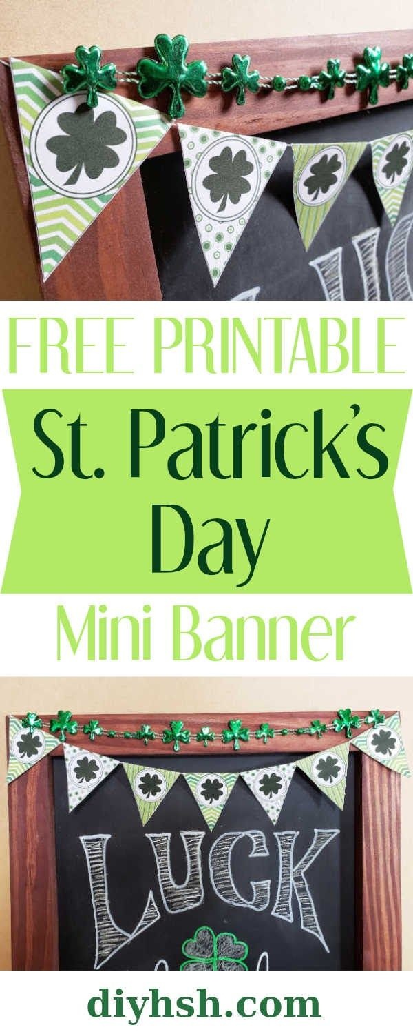 St. Patrick&amp;#039;s Day Banner - Free Printable | Food * Family *home Diy - Free Printable St Patrick&amp;amp;#039;s Day Banner