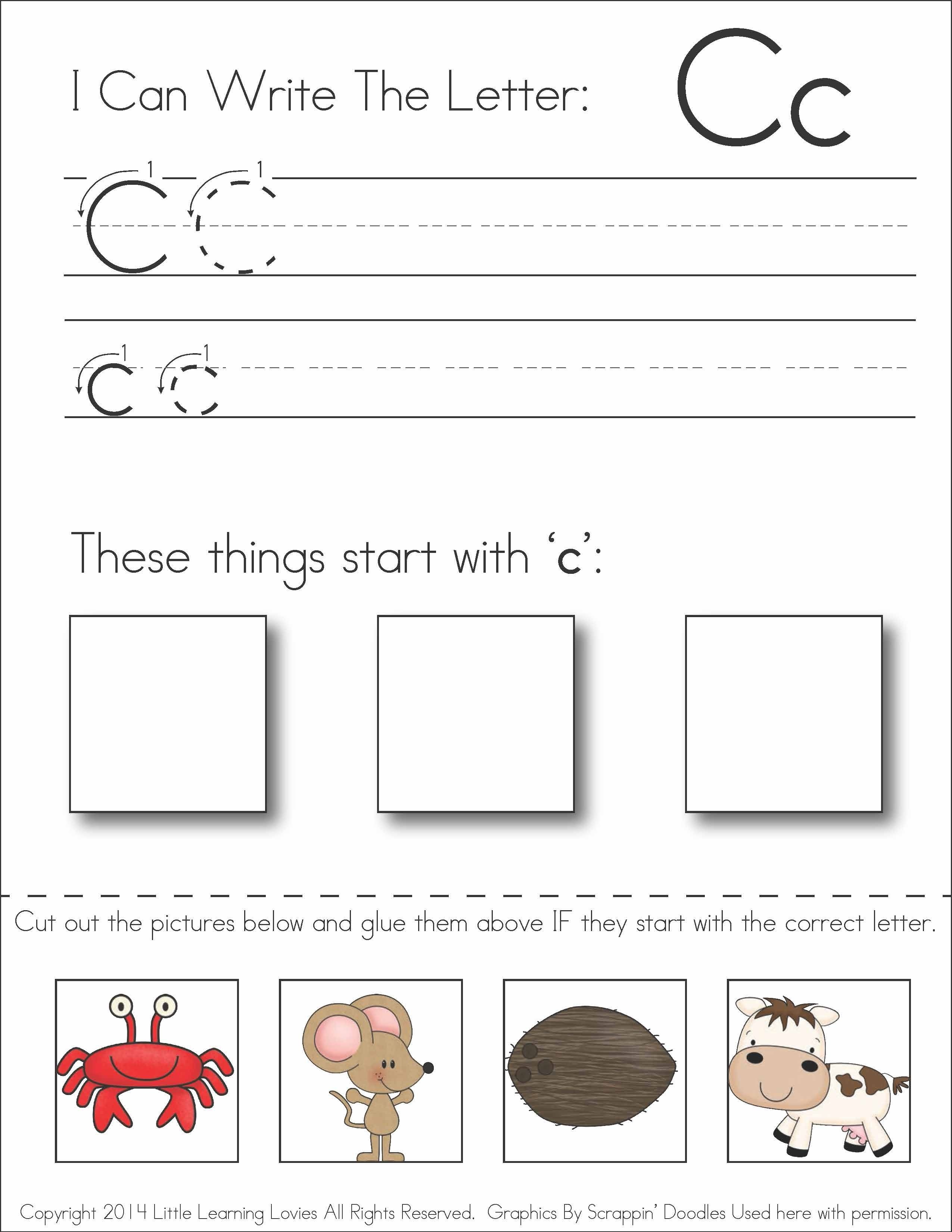 Subscriber Exclusive Freebie} - Letter C: Write, Cut &amp;amp; Paste - Free Printable Cut And Paste Worksheets For Preschoolers
