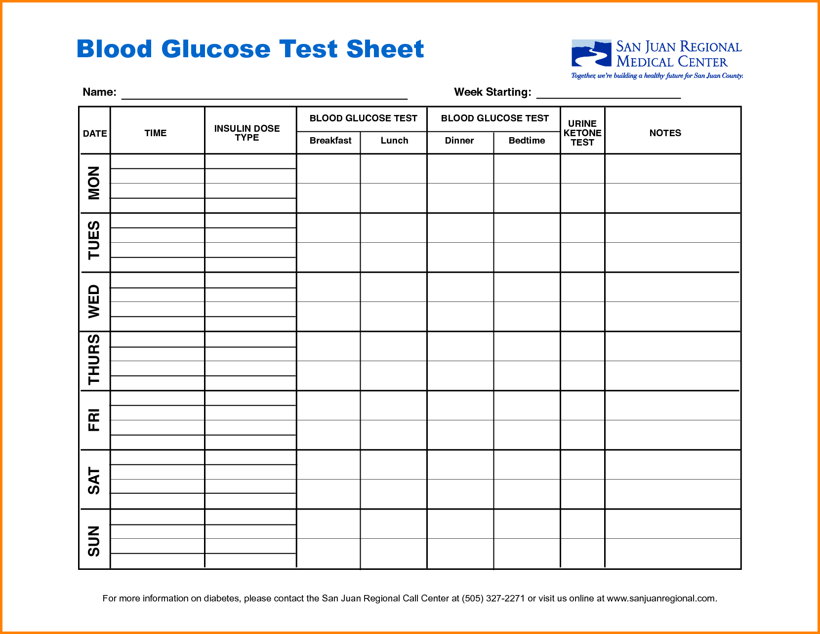 Free Printable Blood Sugar Tracking Chart Free Printable