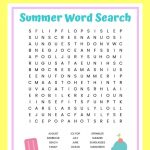 Summer Word Search Free Printable Worksheet For Kids   Free Printable Summer Pictures