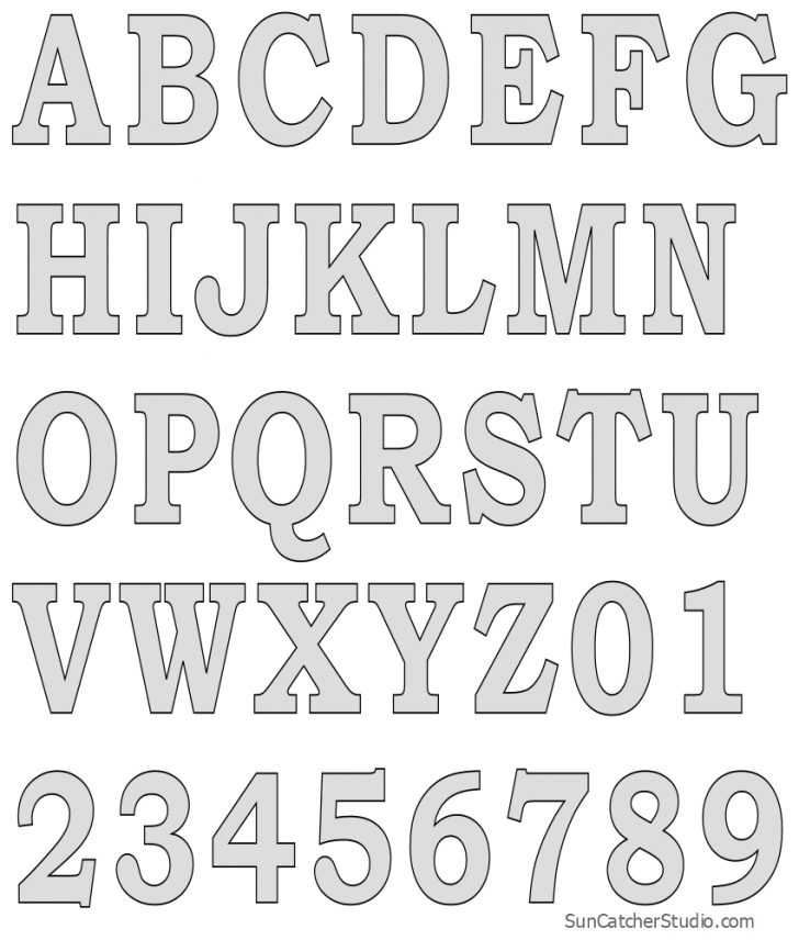 Tall Block Serif Printable Letter Stencils (Number And Alphabet - Free ...