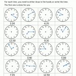 Telling Time Clock Worksheets To 5 Minutes   Free Printable Telling Time Worksheets