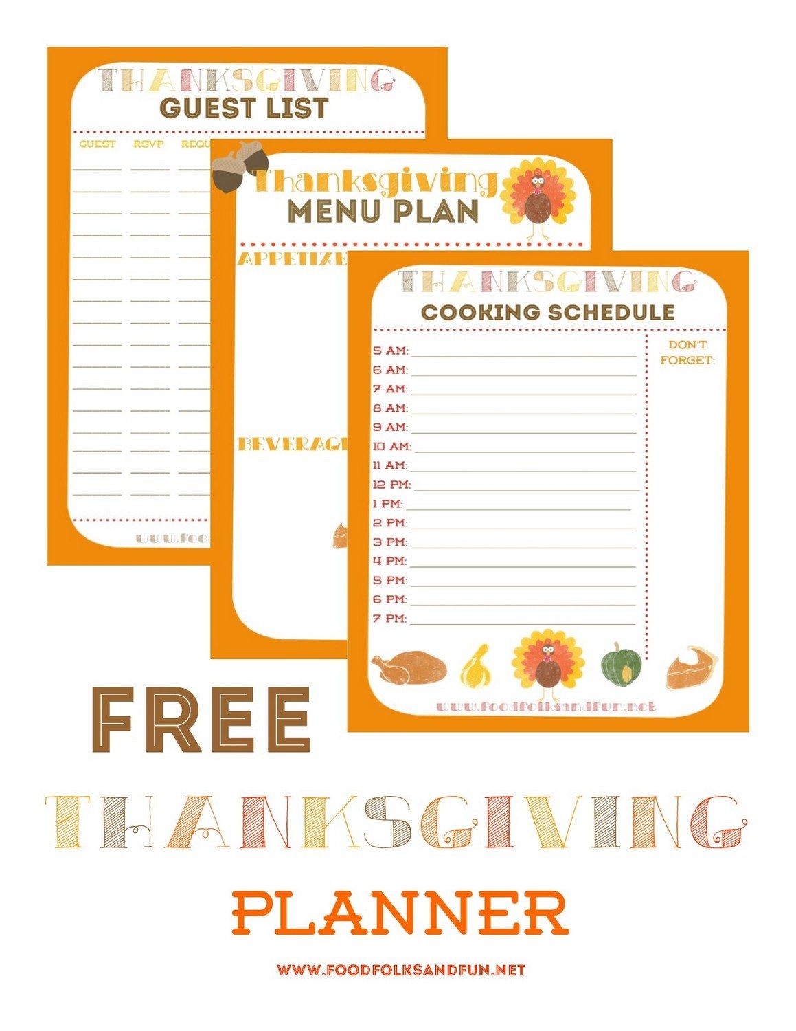 Thanksgiving Planner - 5 Free Printables! • Food, Folks And Fun - Free Printable For Thanksgiving
