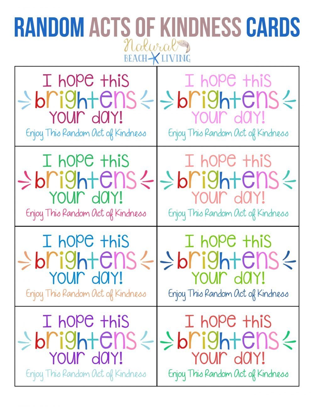 The Best Random Acts Of Kindness Printable Cards Free | Girl Scouts - Kindness Cards Printable Free