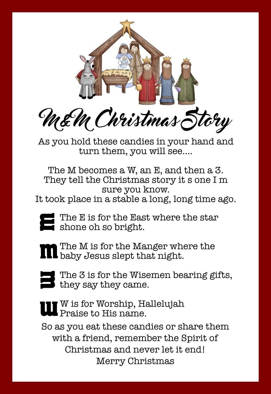 The M&amp;m Christmas Story - Over 8 Free Printables | Christmas Ideas - Free Printable Nativity Story
