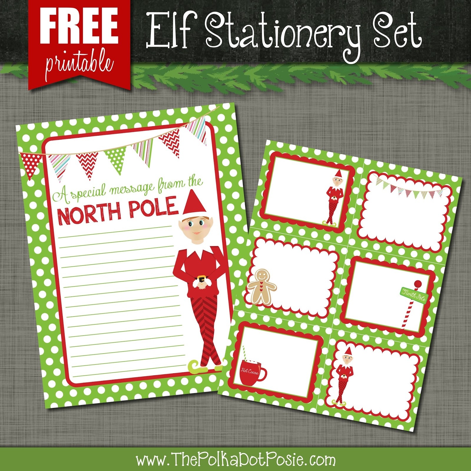 The Polka Dot Posie: Free Printables For Your Christmas Elf - North Pole Stationary Printable Free