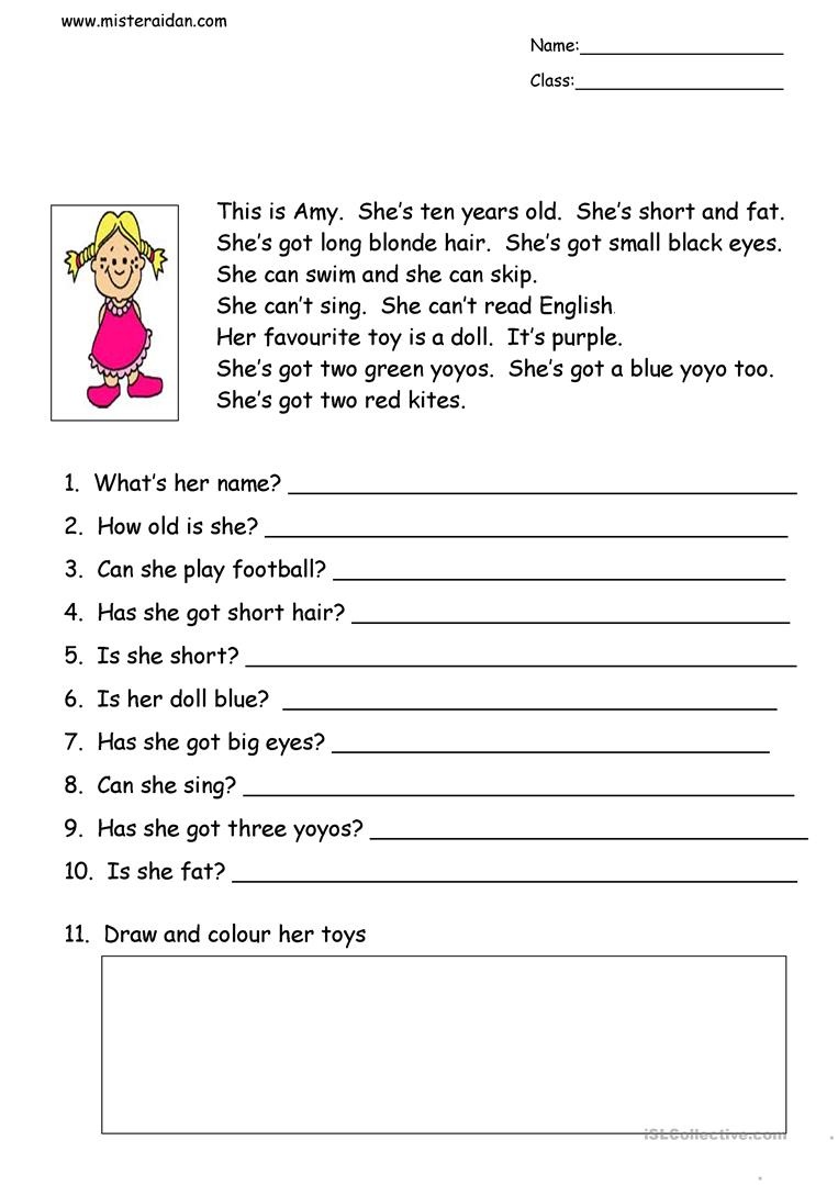 Printable Esl Worksheets For Beginners