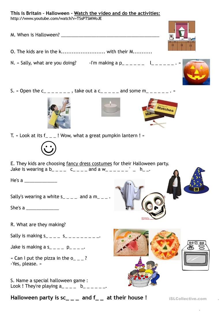 This Is Britain - Halloween Worksheet - Free Esl Printable - Free Printable French Halloween Worksheets