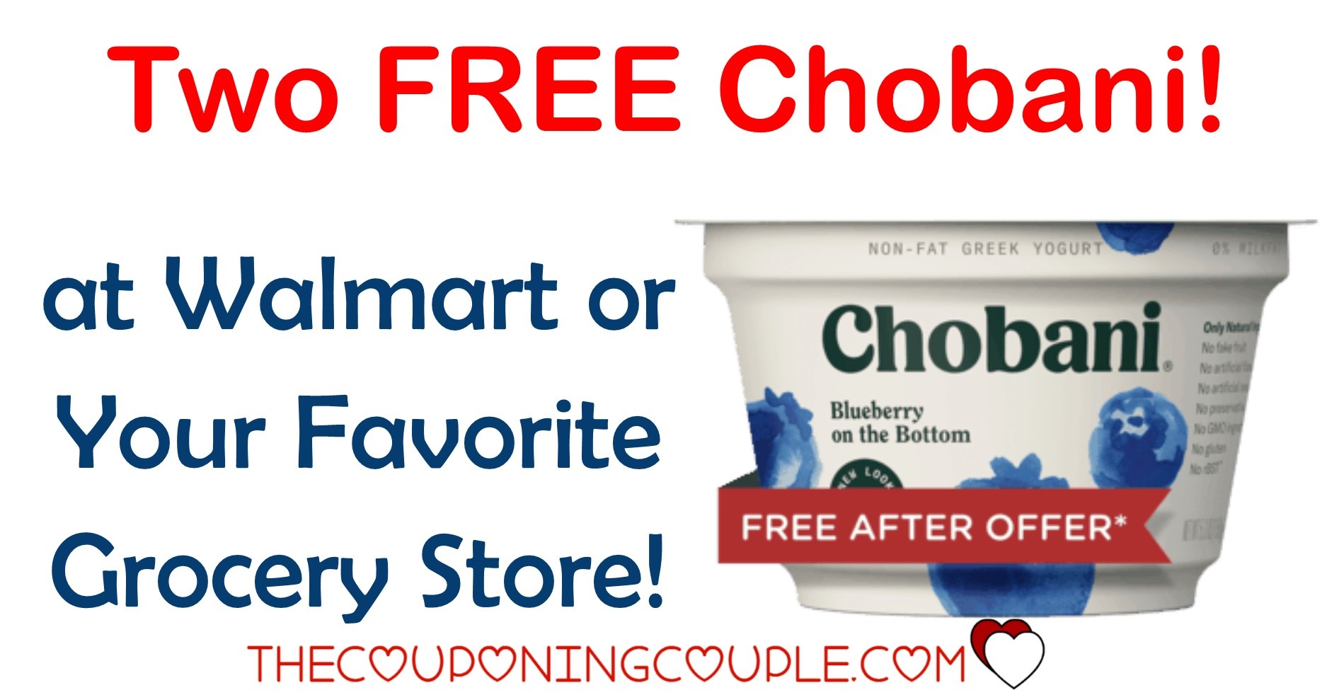 Two Free Chobani Yogurt Cups At Walmart Or Your Favorite Store! - Free Printable Chobani Coupons