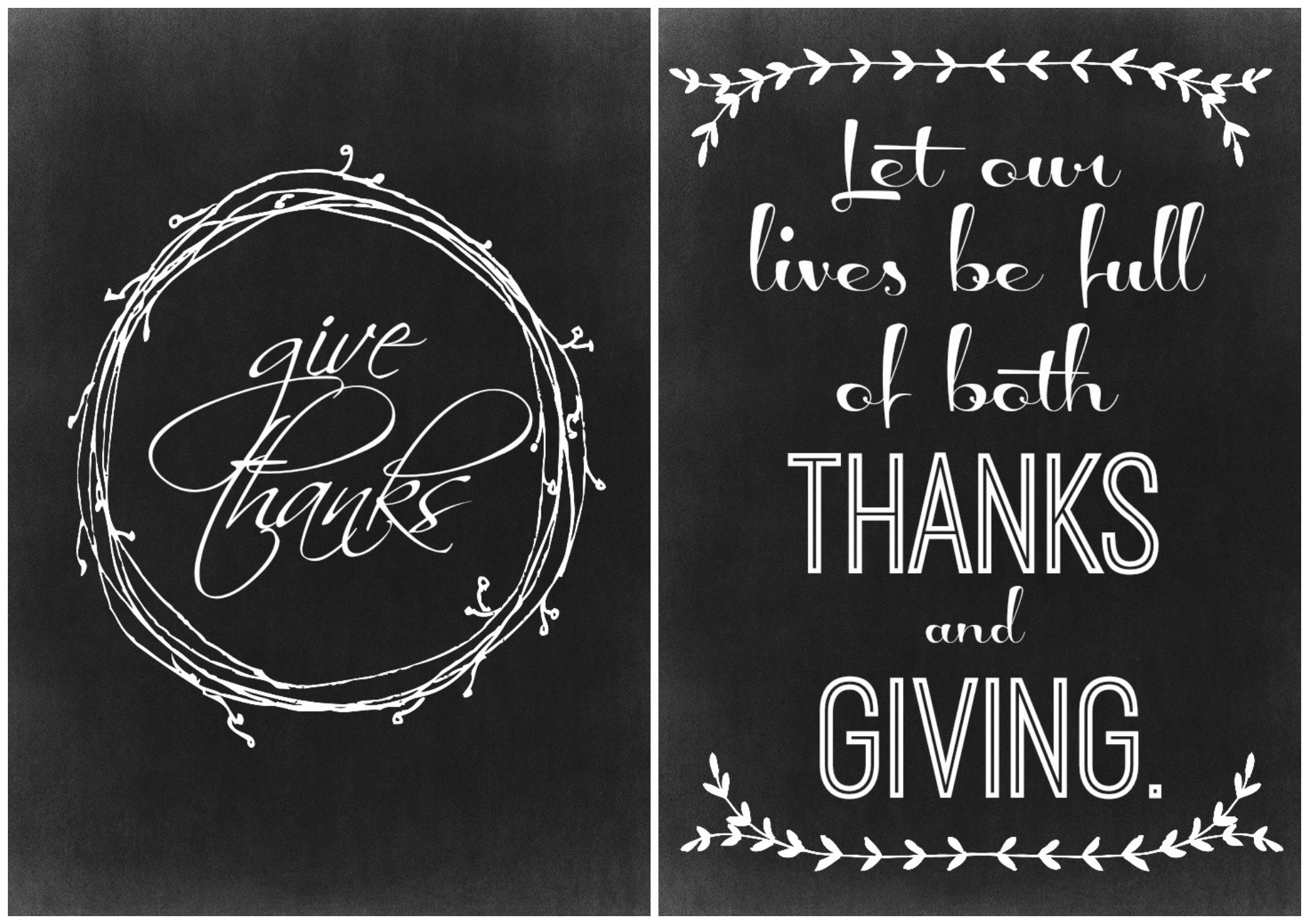 Two Thanksgiving Chalkboard Printables - The Crazy Craft Lady - Free Chalkboard Printables