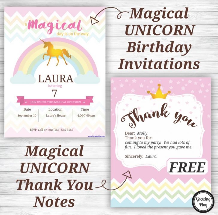 Free Printable Unicorn Invitations