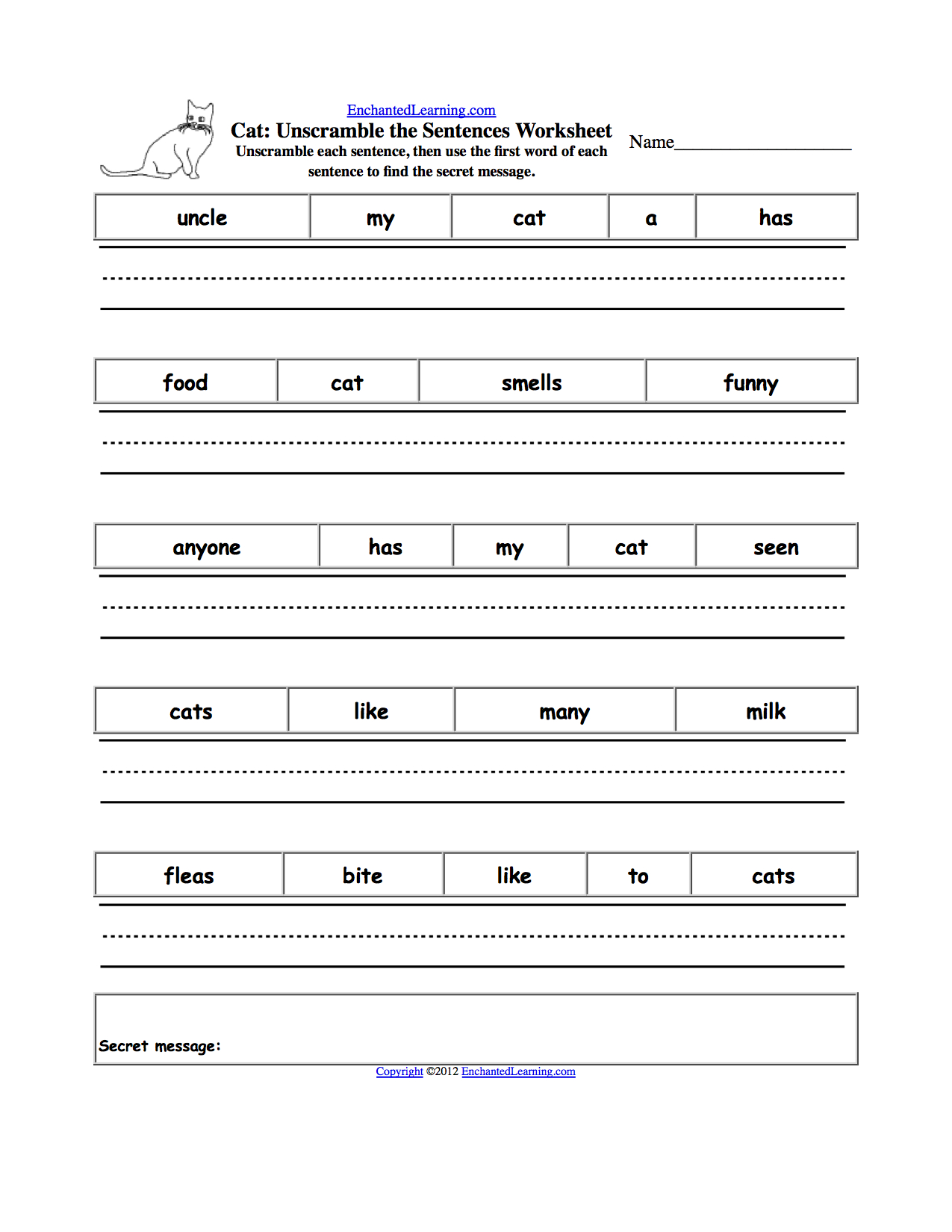 Free Printable Scrambled Sentences Worksheets Free Printable