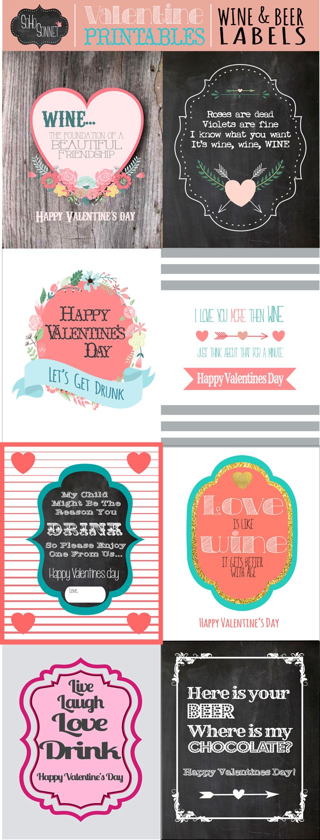 Valentines Day Wine And Beer Gift Labels - Sohosonnet Creative Living - Free Beer Printables