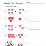 Valentine's Worksheets Free | Valentine's Day Subtraction Worksheet   Free Printable Valentine Worksheets For Preschoolers