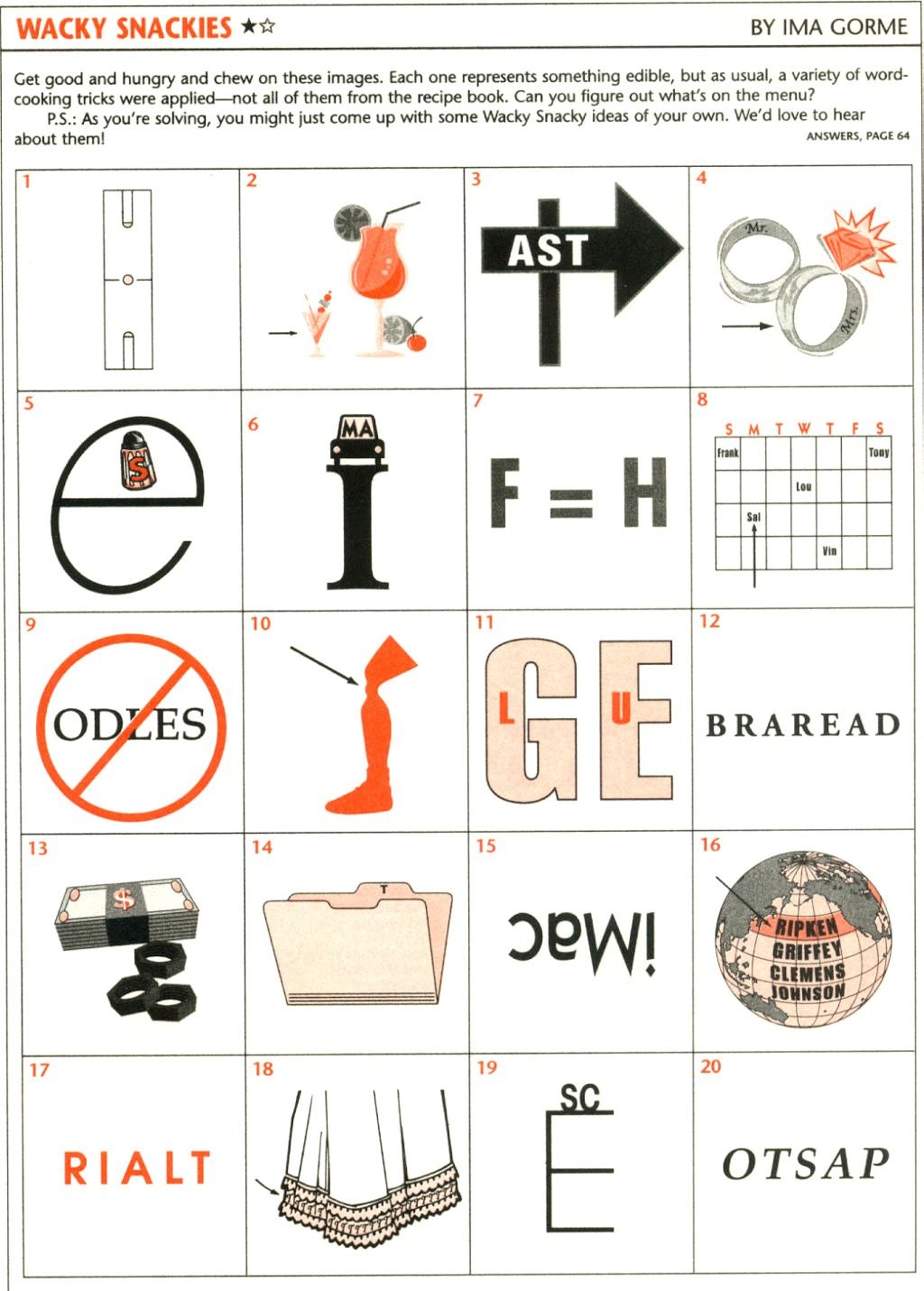 Wackie Wordies #73 | Brain Teasers | Word Puzzles, Brain Teasers - Free Printable Word Winks