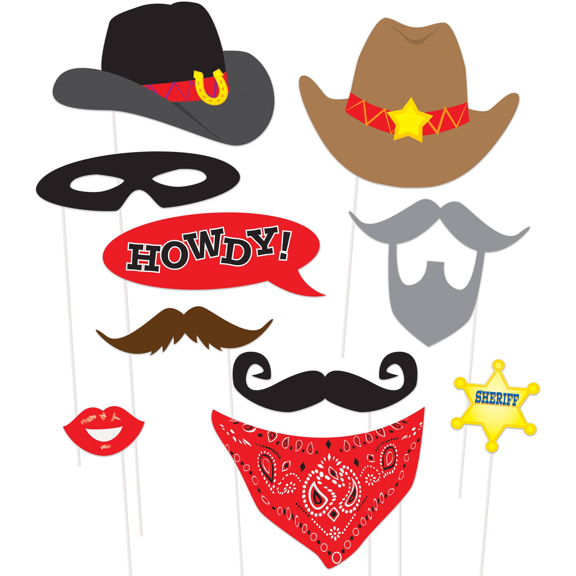 Western Photo Booth Props 10Pc Walmart Free Printable Western Photo Props Free Printable