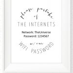 Wifi Password (8×10 Inch Printable) | For The Home | Wifi Password   Free Printable Wifi Password Template