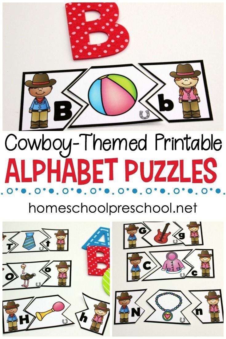 Wild West Themed Alphabet Puzzle Printables | Homeschooling Ideas - Free Printable Alphabet Puzzles