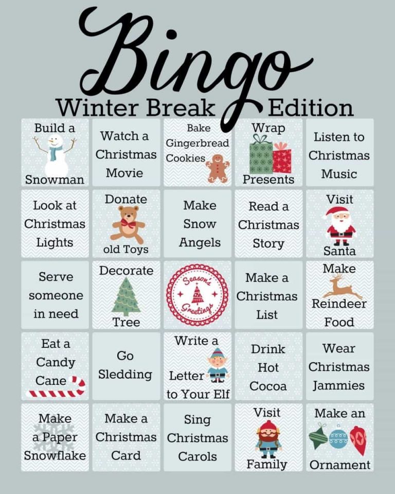 Winter Activities Bingo Game Printable A Mom #39 s Take Winter Bingo