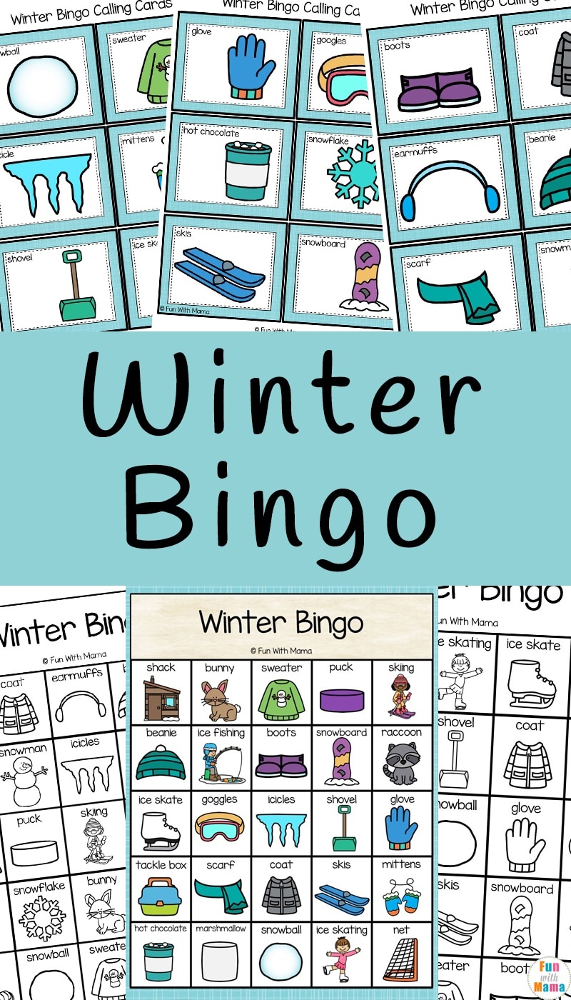 Winter Bingo - Fun With Mama - Winter Bingo Cards Free Printable