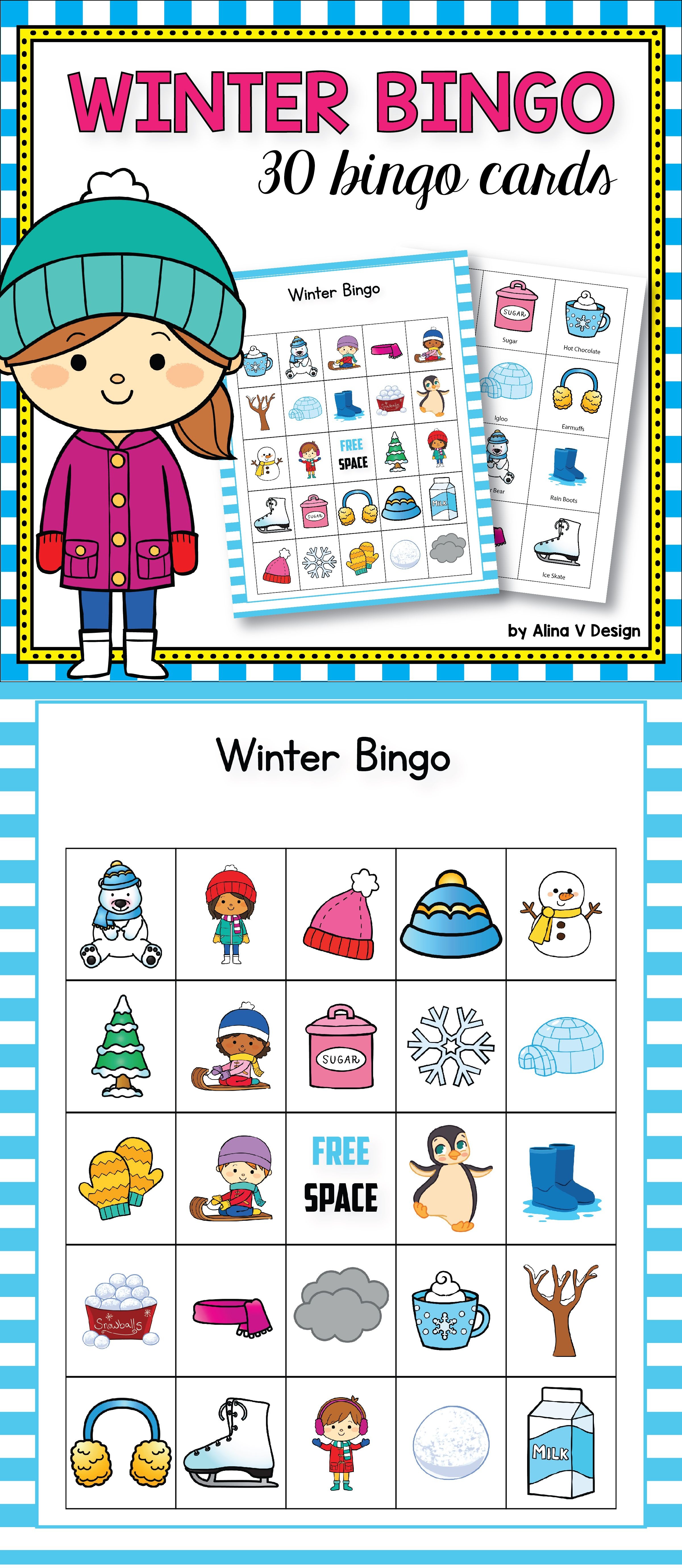 Free Winter Bingo Printable Cards Printable Templates
