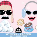 Winter Frozen Photo Booth Props   Frozen Party, Christmas Party, Hot   Free Printable Frozen Photo Booth Props