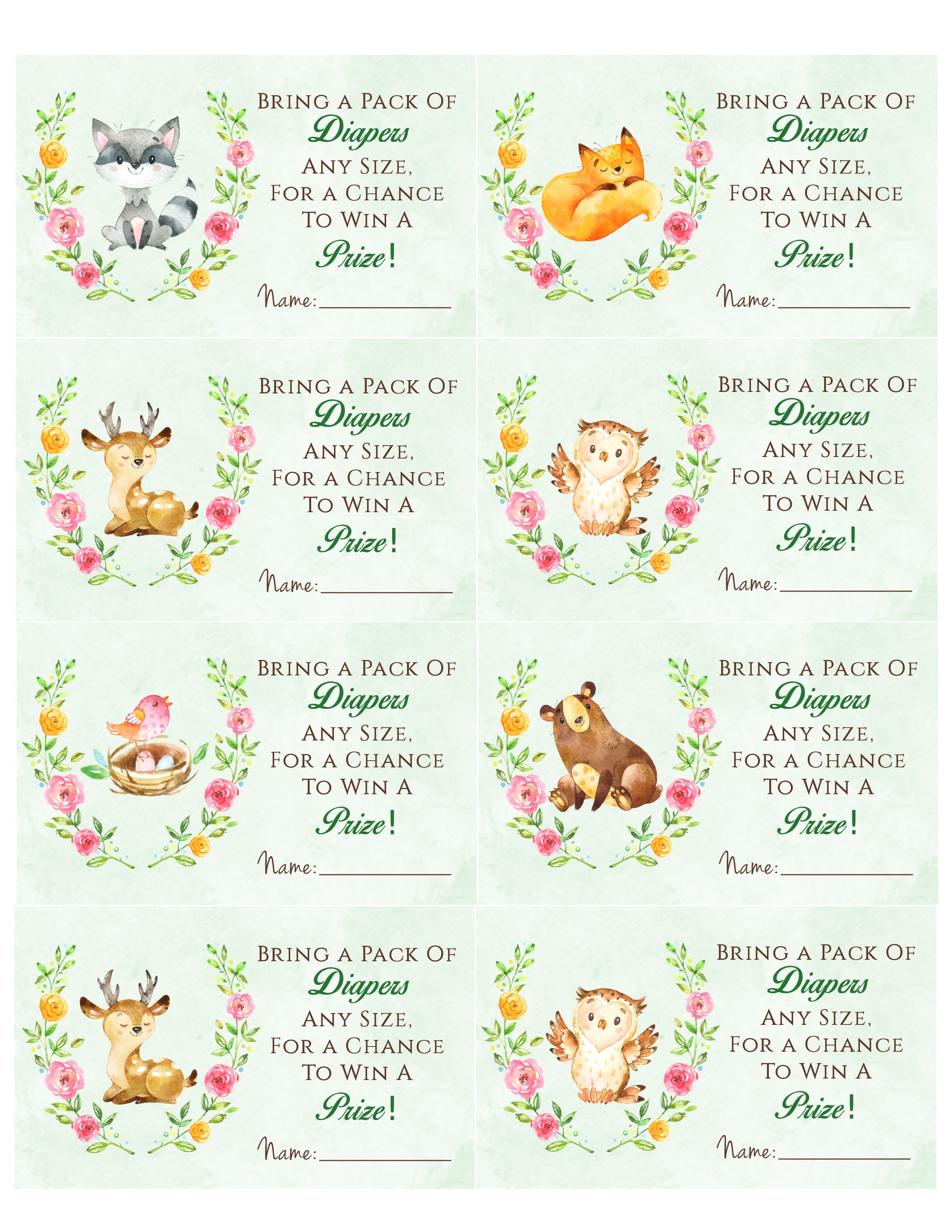 Woodland Baby Shower Games Free Printables Free Printable