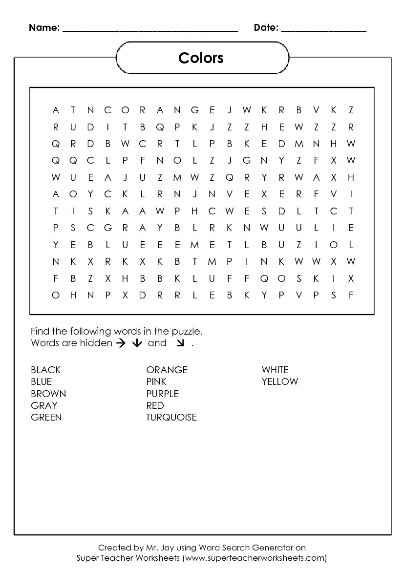 Word Search Puzzle Generator - Create Word Search Free Printable
