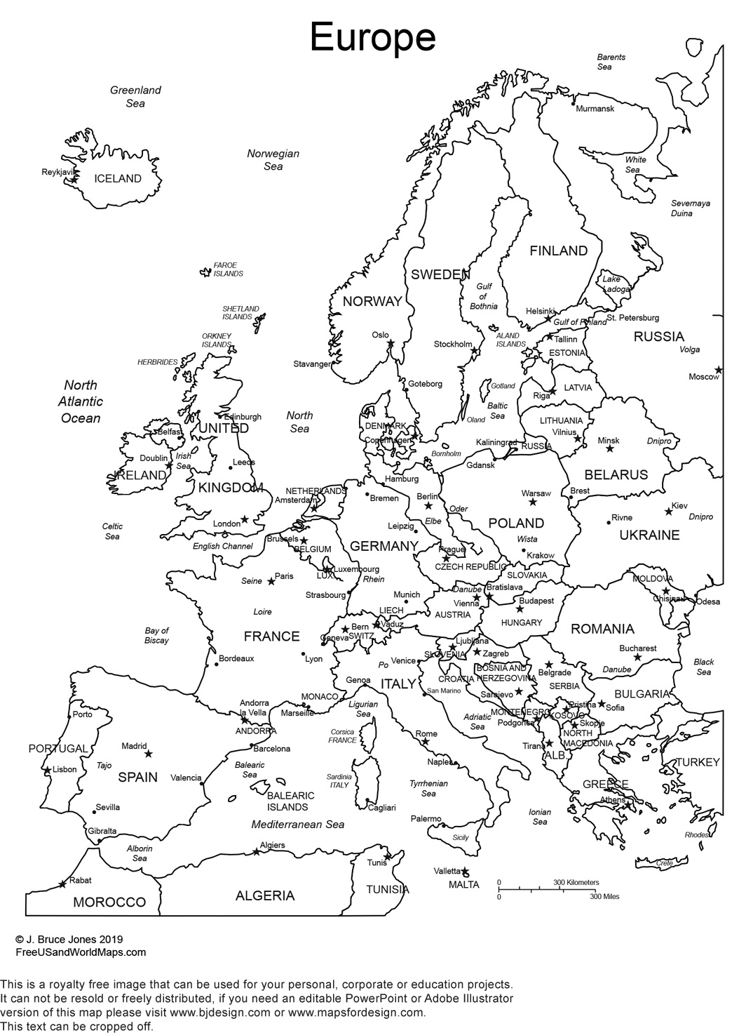 World Regional Printable, Blank Maps • Royalty Free, Jpg - Free Printable Map Of Europe With Cities