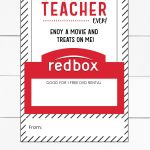 You're The Best Teacher Ever! Free Printable And Redbox Gift Tag   Free Printable Redbox Gift Tags