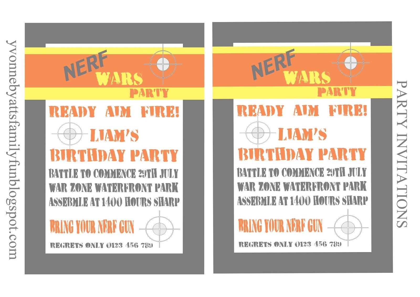 Yvonne Byatt&amp;#039;s Family Fun: Nerf Party Printables | For Max | Nerf - Free Nerf Printables