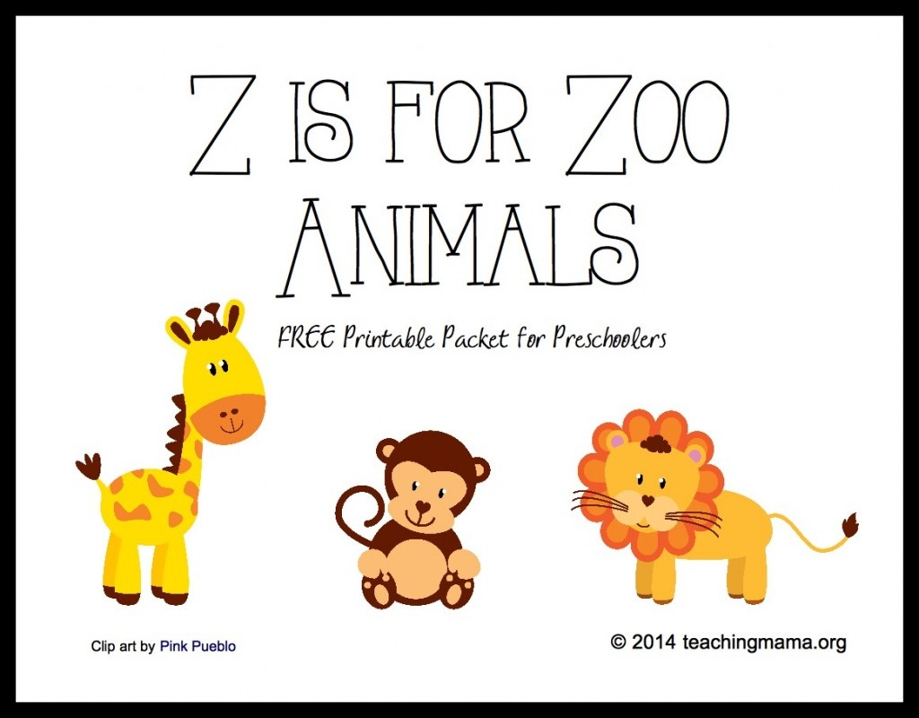 Z Is For Zoo Animals -- Letter Z Printables - Free Zoo Printables For Preschool