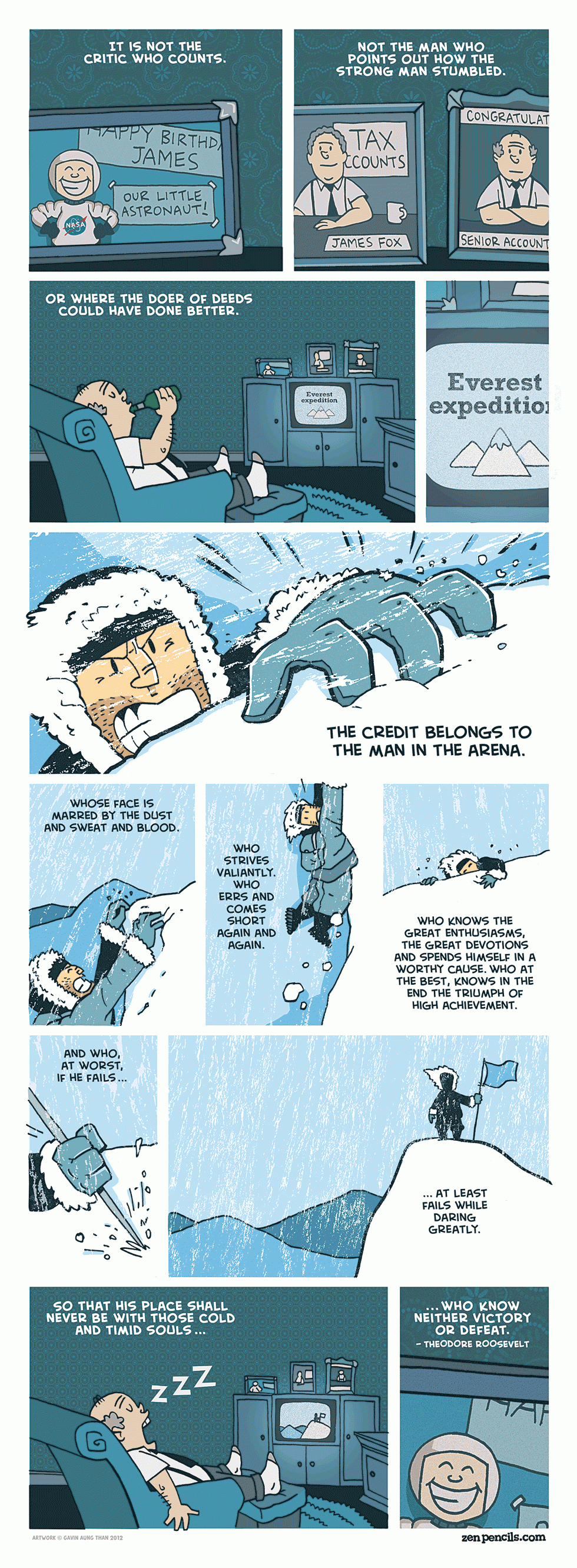 Zen Pencils » 8. Theodore Roosevelt: The Man In The Arena - Man In The Arena Free Printable