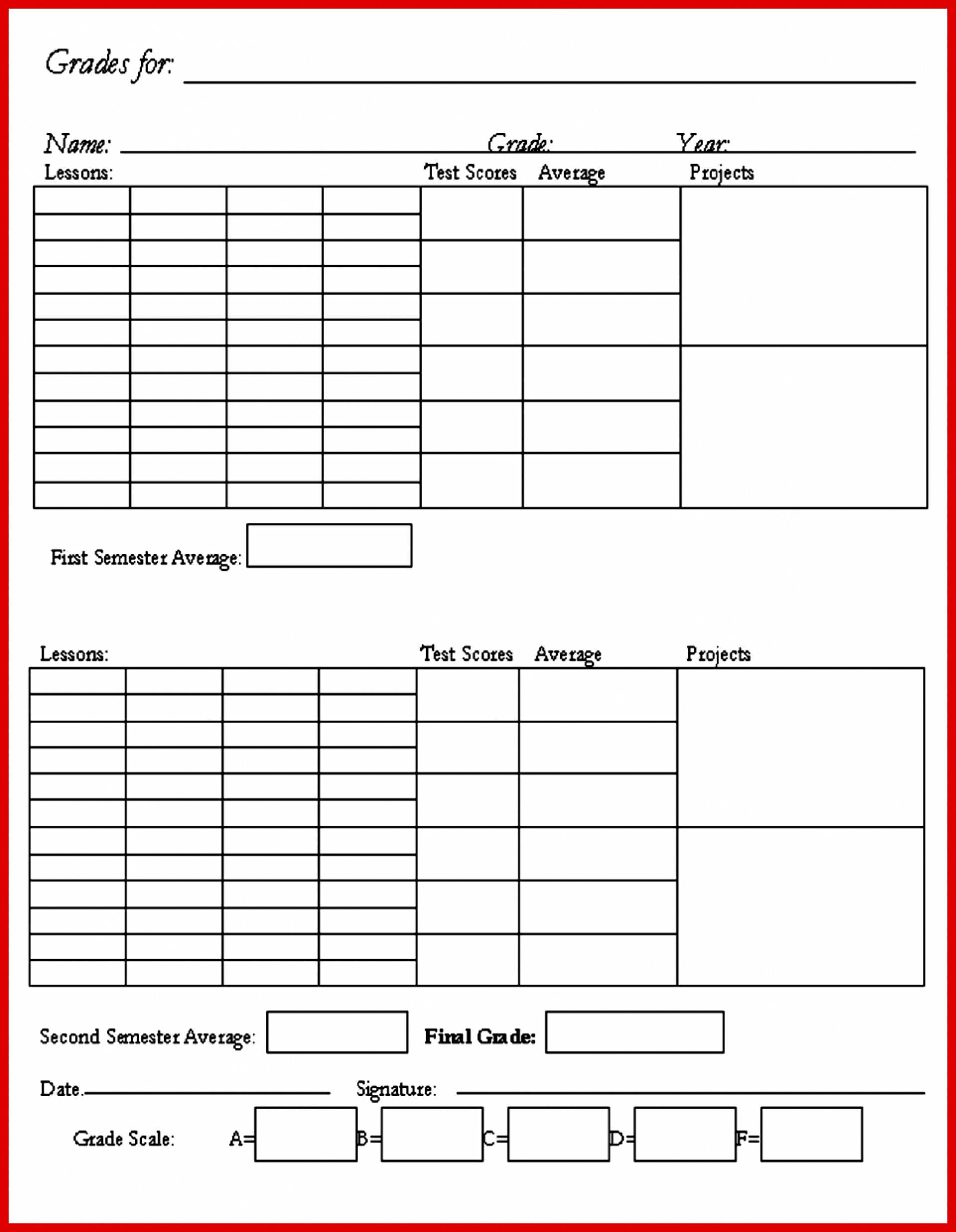 Free Printable Kindergarten Report Card Template Printable Templates Free