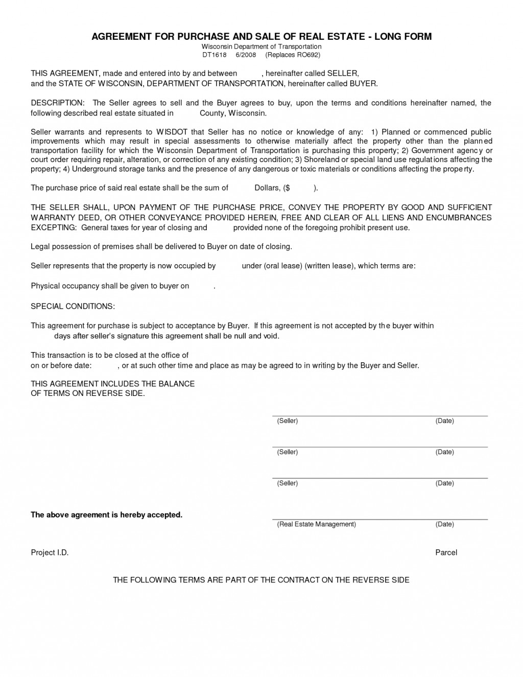 003 Real Estate Purchase Contract Template Ideas Staggering - Free Printable Real Estate Purchase Agreement Pdf