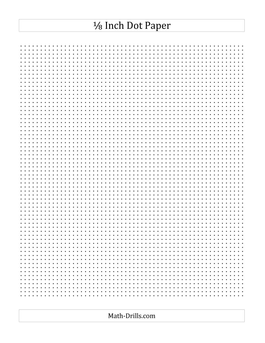 1/8 Inch Dot Paper (A) - Free Printable Square Dot Paper